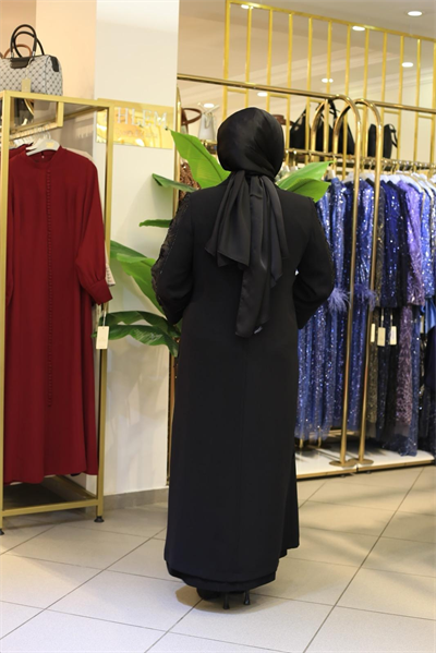 5514 CODE JACKET COLLAR GUIPURE ABAYA
