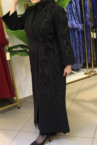 5514 CODE JACKET COLLAR GUIPURE ABAYA