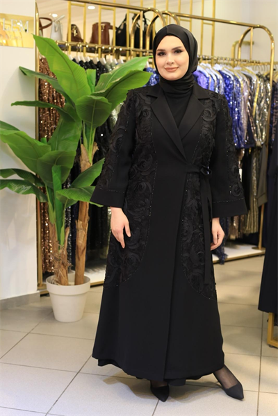 5514 CODE JACKET COLLAR GUIPURE ABAYA