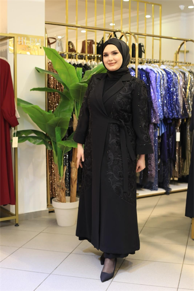 5514 CODE JACKET COLLAR GUIPURE ABAYA