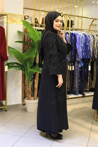5514 CODE JACKET COLLAR GUIPURE ABAYA