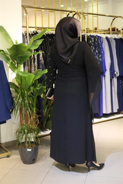 فستان مطرز باللؤلؤ والشيفون 5520 كود مطرز باللؤلؤ والشيفون