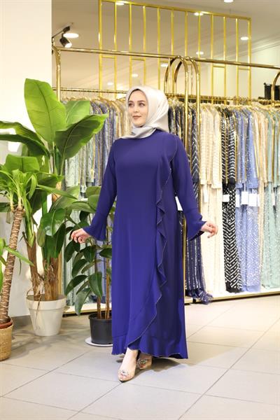 5527 كود فستان متموج من جانب واحد