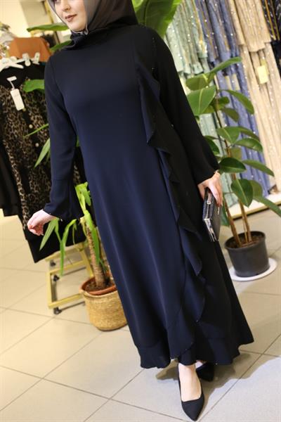 5527 كود فستان متموج من جانب واحد