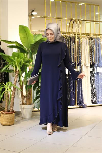 5527 كود فستان متموج من جانب واحد