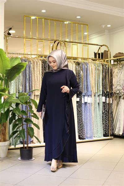 5527 كود فستان متموج من جانب واحد