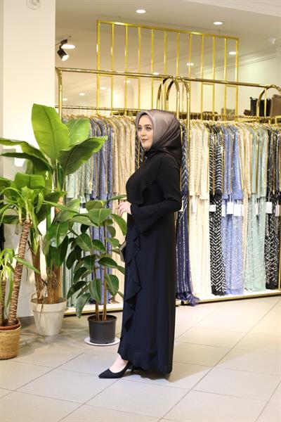 5527 كود فستان متموج من جانب واحد