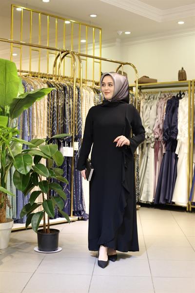 5527 كود فستان متموج من جانب واحد