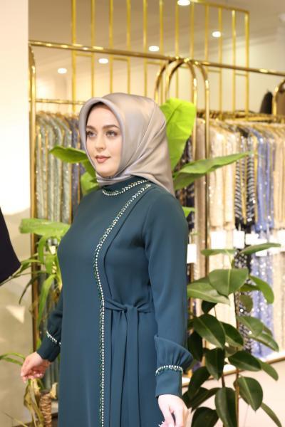 5530 كود 5530 فستان من حجر الكريستال المخطط بالكريستال