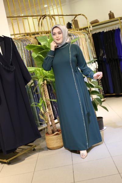 5530 كود 5530 فستان من حجر الكريستال المخطط بالكريستال