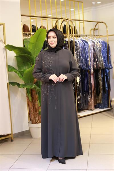 5601 CODE PEARL ABAYA WITH STONES