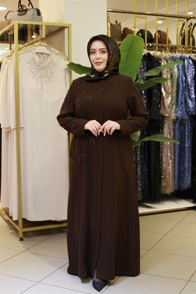 5601 CODE PEARL ABAYA WITH STONES