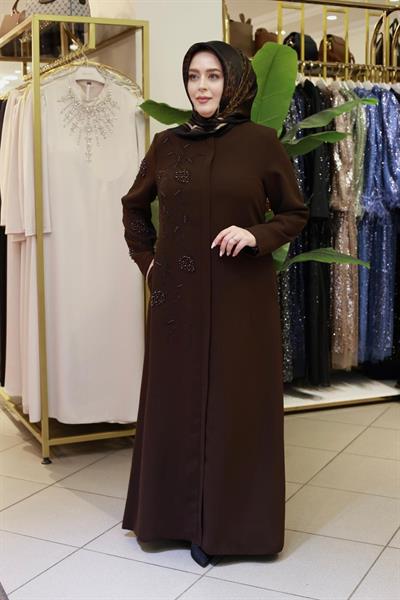 5601 CODE PEARL ABAYA WITH STONES