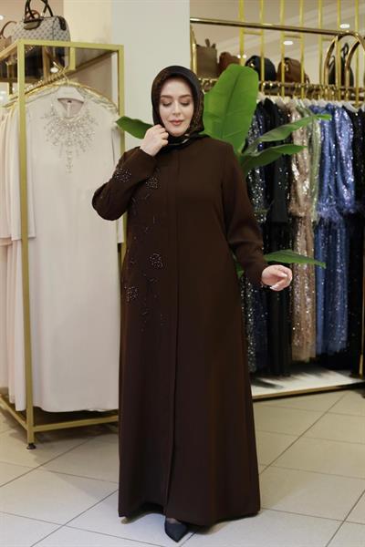 5601 CODE PEARL ABAYA WITH STONES