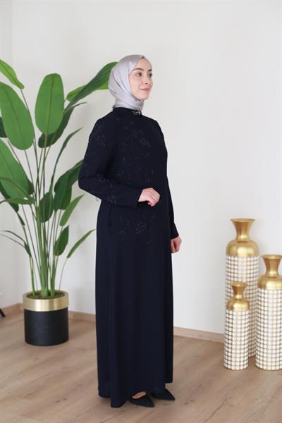5601 CODE PEARL ABAYA WITH STONES