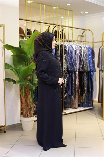 5601 CODE PEARL ABAYA WITH STONES