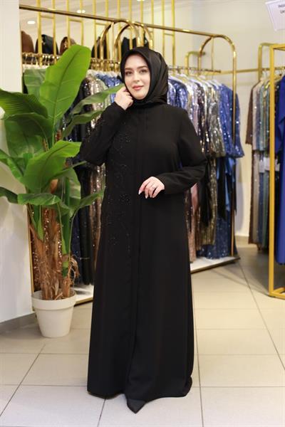5601 CODE PEARL ABAYA WITH STONES