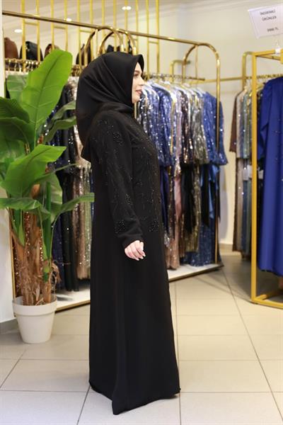 5601 CODE PEARL ABAYA WITH STONES