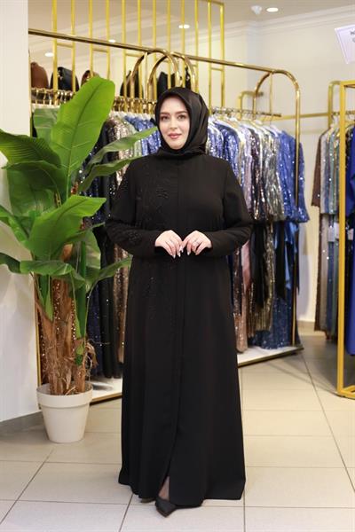 5601 CODE PEARL ABAYA WITH STONES