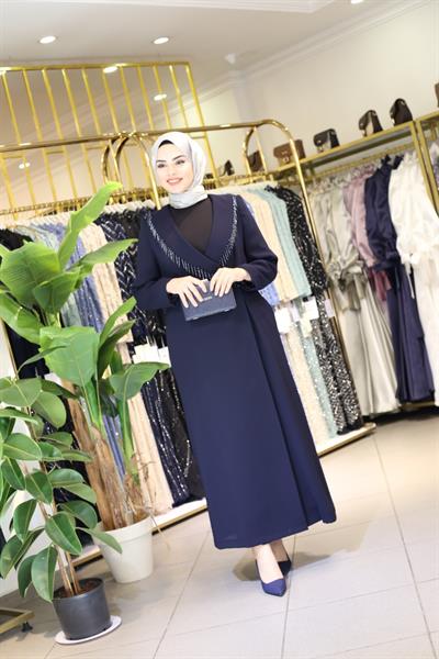 5602 CODE JACKET COLLAR STONE ABAYA