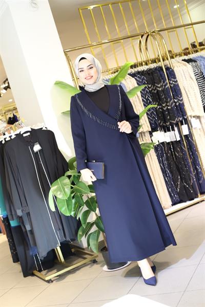 5602 CODE JACKET COLLAR STONE ABAYA