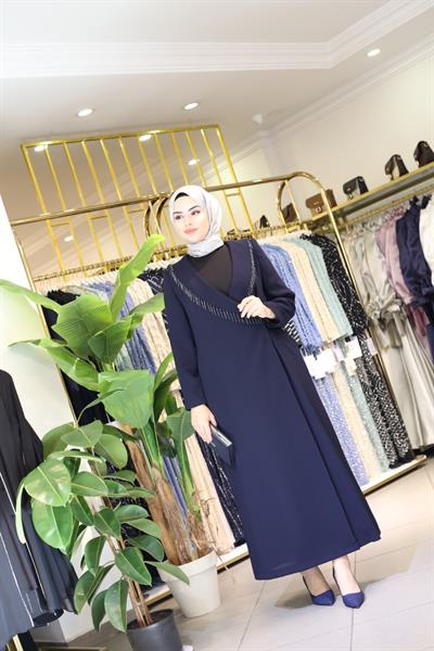 5602 CODE JACKET COLLAR STONE ABAYA