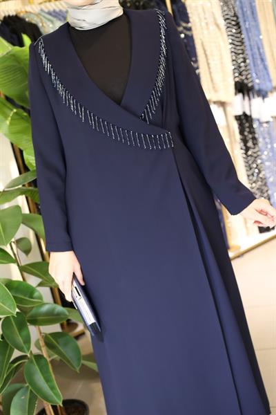 5602 CODE JACKET COLLAR STONE ABAYA