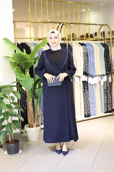 5602 CODE JACKET COLLAR STONE ABAYA