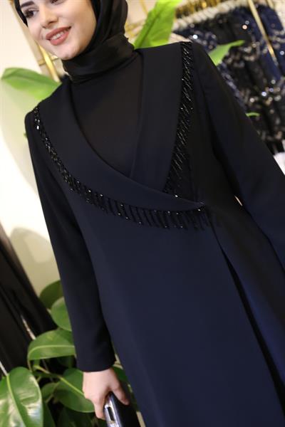 5602 CODE JACKET COLLAR STONE ABAYA