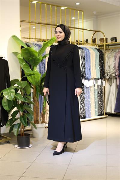 5602 CODE JACKET COLLAR STONE ABAYA