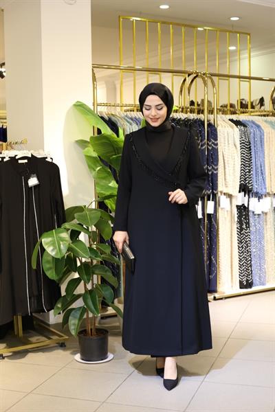 5602 CODE JACKET COLLAR STONE ABAYA