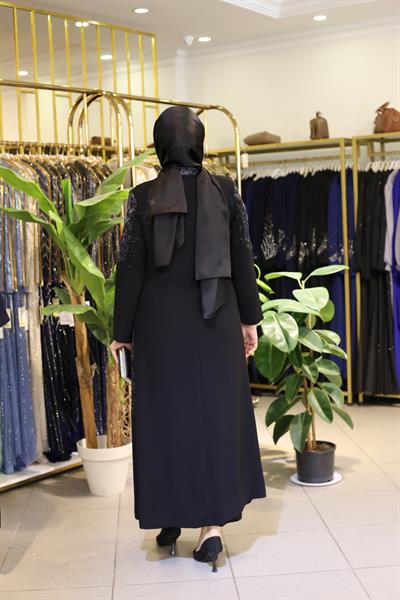 5603 CODE LEOPARD AND STONE DETAILED ABAYA
