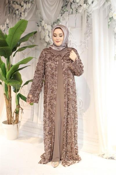 КОСТЮМ АБАЙЯ С УЗОРОМ ИЗ ПАЙЕТОК С КОДОМ 563