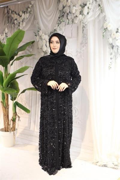 КОСТЮМ АБАЙЯ С УЗОРОМ ИЗ ПАЙЕТОК С КОДОМ 563