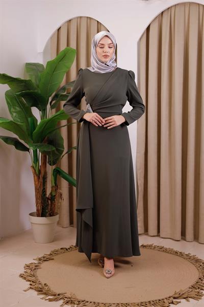 5701 CODE FRONT DRAPED DRESS