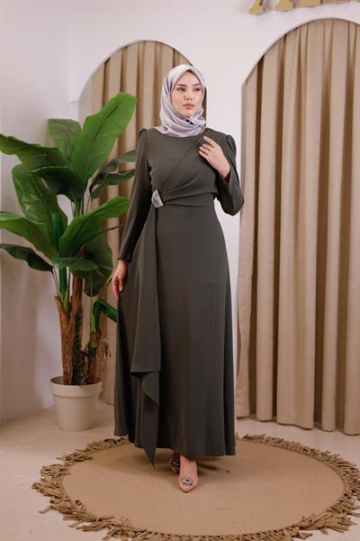 5701 CODE FRONT DRAPED DRESS