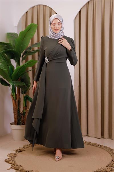 5701 CODE FRONT DRAPED DRESS