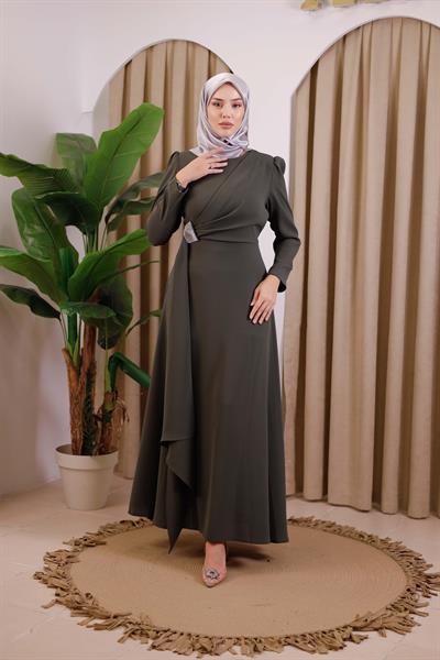 5701 CODE FRONT DRAPED DRESS