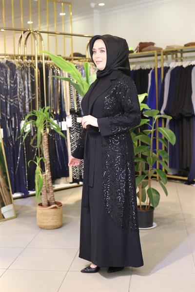 5704 CODE SEQUIN EMBROIDERED ABAYA SUIT