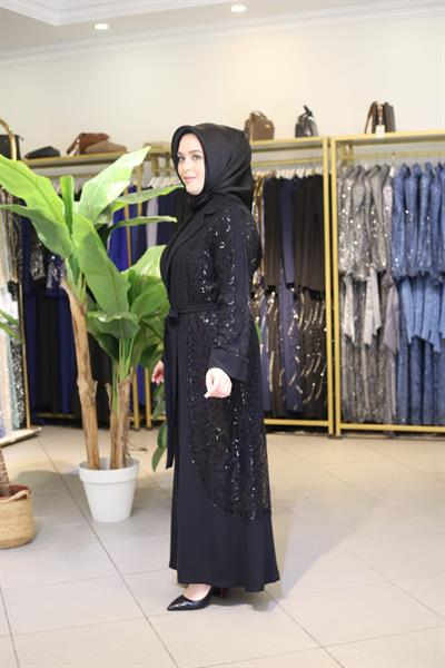 5704 CODE SEQUIN EMBROIDERED ABAYA SUIT