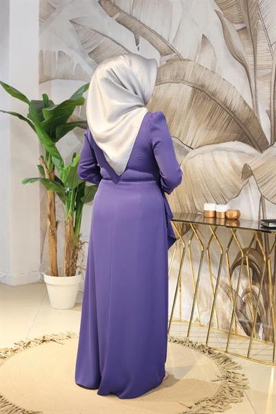 5712 كود فستان بتنورة متموجة ومتموجة