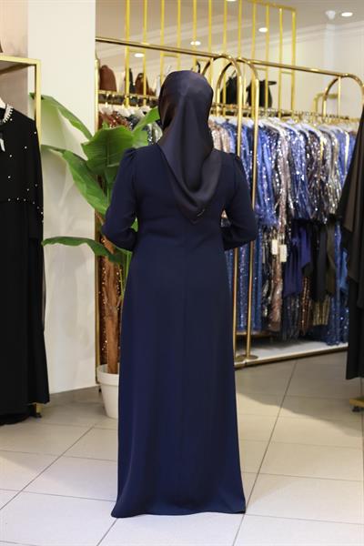 فستان 5715 كود زهري وتنورة متموجة