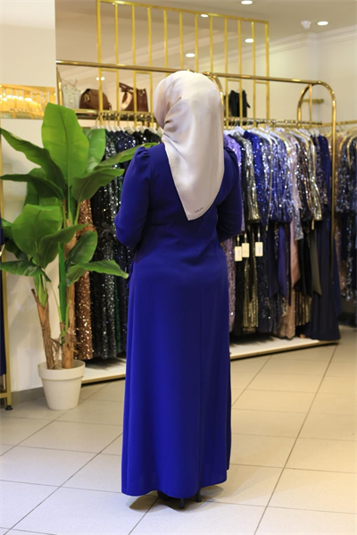 فستان 5715 كود زهري وتنورة متموجة