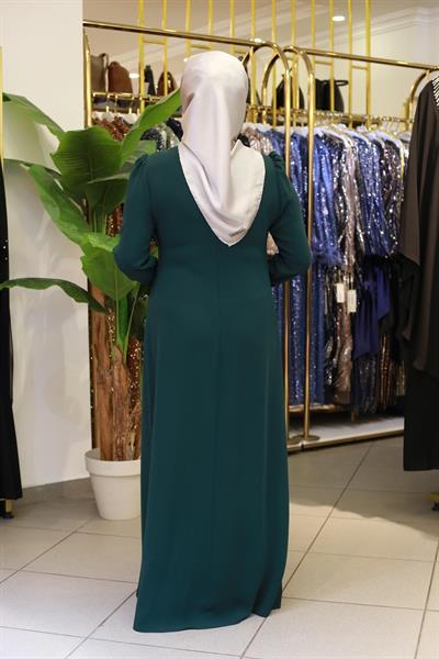 فستان 5715 كود زهري وتنورة متموجة