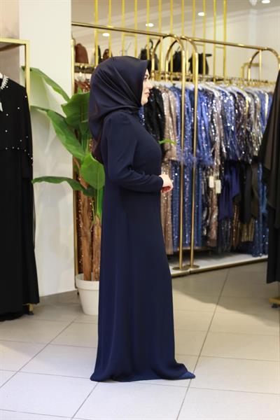 فستان 5715 كود زهري وتنورة متموجة