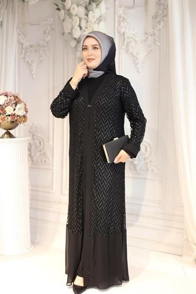 5724 CODE SELF PATTERNED ABAYA SUIT