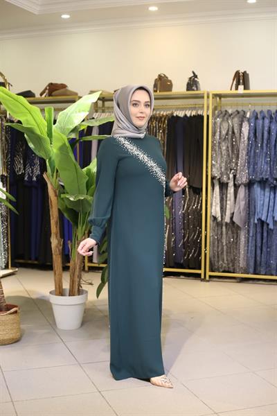 5725 CODE WITH YOLU İNCİ ELBİSE