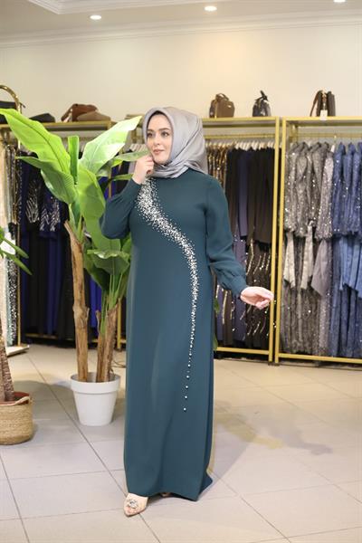 5725 CODE WITH YOLU İNCİ ELBİSE