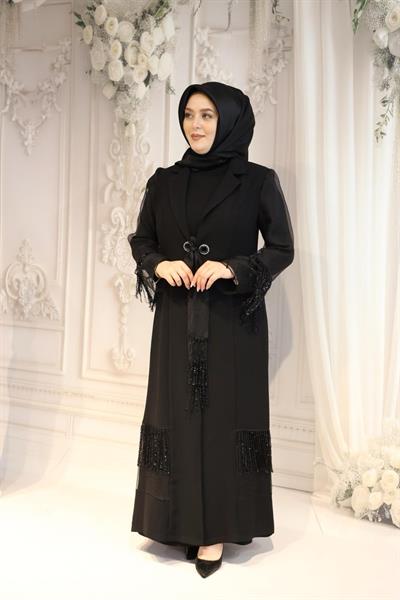 5801 بدلة عباية مفصلة من الأورجانزا كود 5801