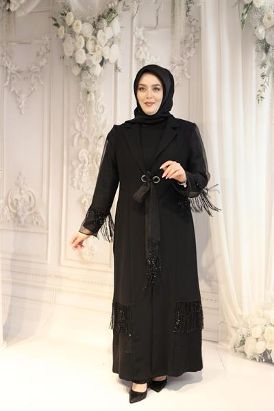 5801 بدلة عباية مفصلة من الأورجانزا كود 5801